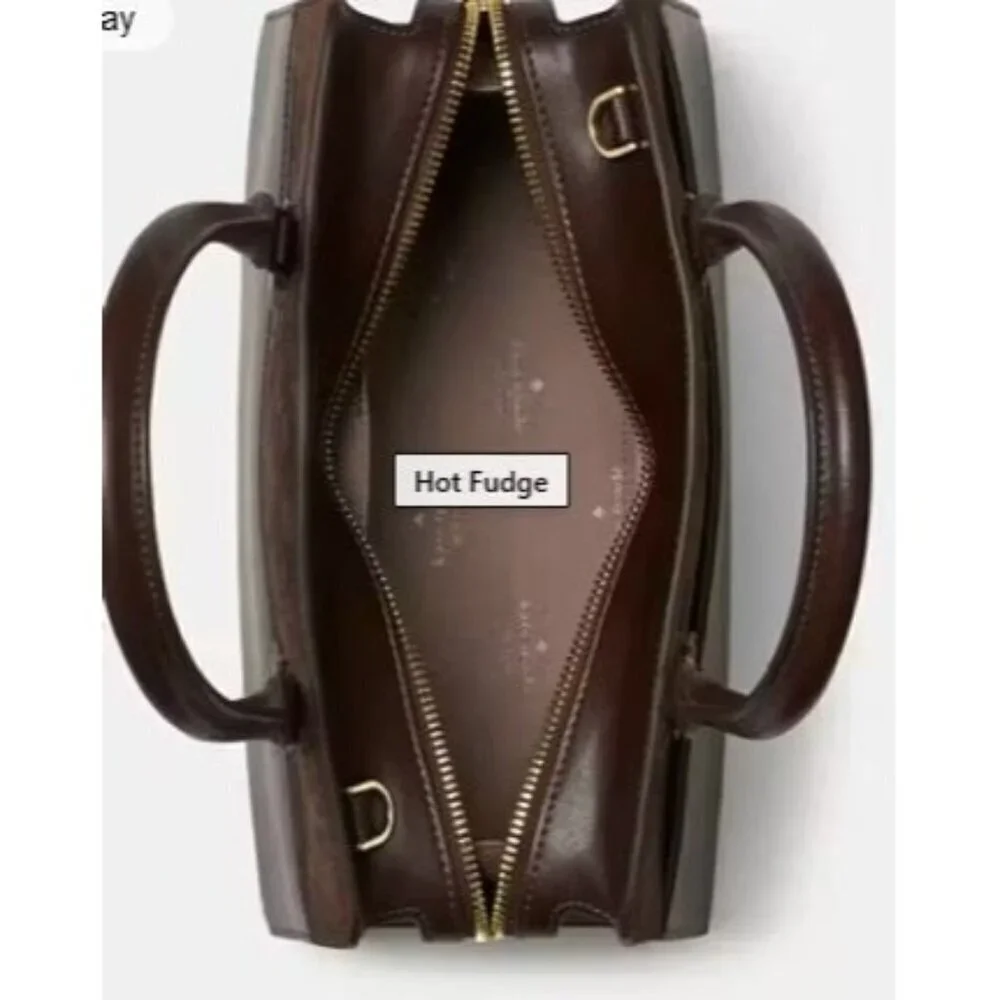 Kate Spade Womens Dark Brown Suede Madison Medium Satchel Handbag New